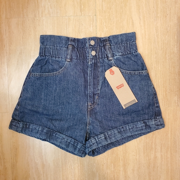 Levi’s High Rise Denim Blue Shorts - Picture 5 of 7